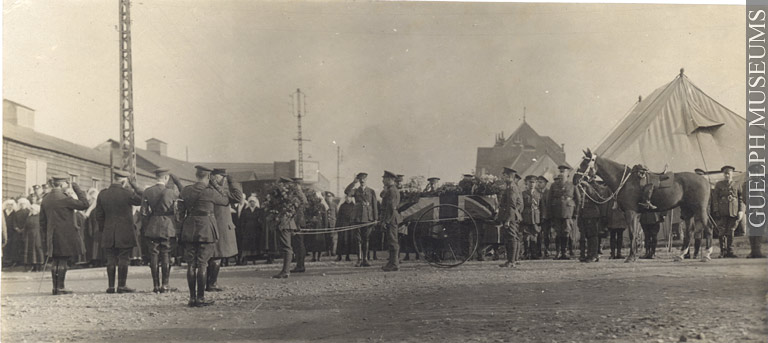 John McCrae's Funeral Procession to Wimereux Cemetery, France on January 29, 1918. (Photo Credit: Guelph Museums)